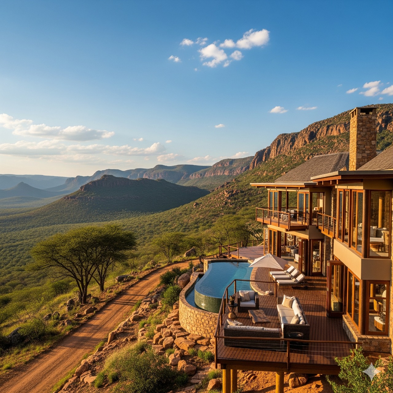A beautiful lodge in the Magaliesberg mountains near Johannesburg.